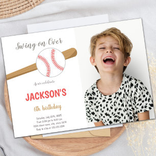 Baseball Birthday Invitations with photo