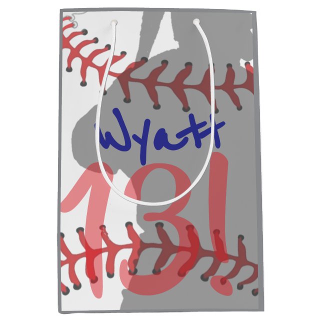 Baseball Birthday  Medium Gift Bag (Front)