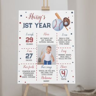 Baseball Birthday Milestone Sign Batter Up