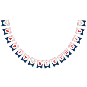 Baseball Birthday Party Bunting Flags 