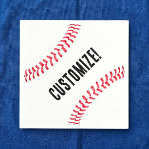 Baseball Birthday Party Custom Name or Text Napkin