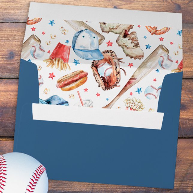 Baseball Birthday Party Envelope – Little Slugger  (Baseball Birthday Envelope)