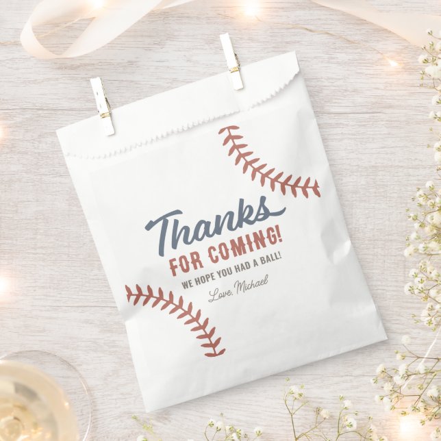 Baseball Birthday Party Favour Bag (Clipped)