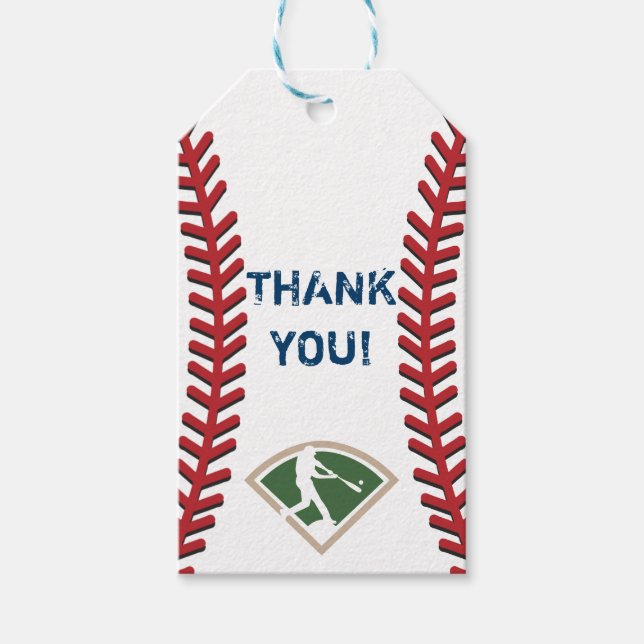 Baseball Birthday Party Favour Tags (Front)