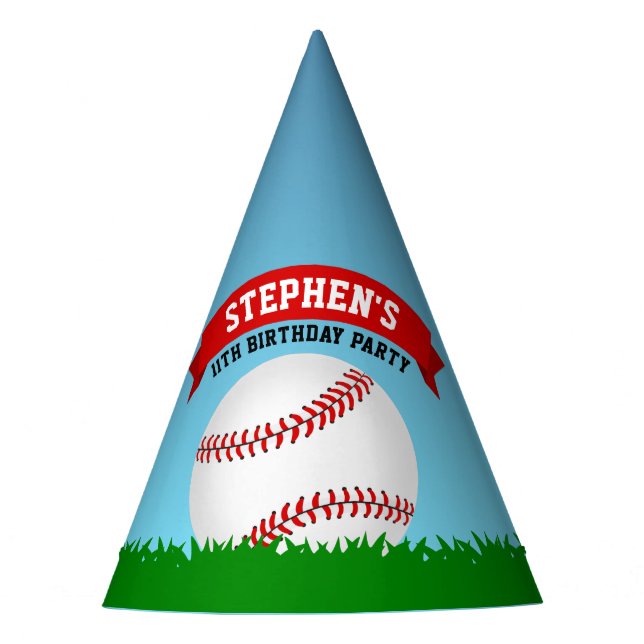 Baseball Birthday Party Hat (Front)