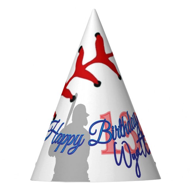 Baseball Birthday  Party Hat (Front)