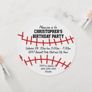 Baseball Birthday Party Invitation