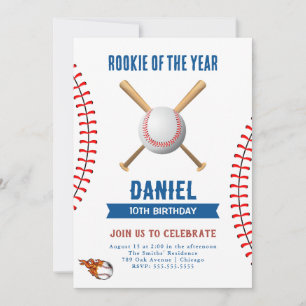  Baseball Birthday Party Invitation
