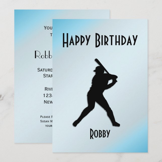 Baseball Birthday Party Invitation (Front/Back)
