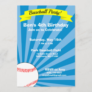 Baseball Birthday Party Invitation