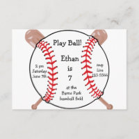 Baseball Birthday Party or Baseball Game Invites