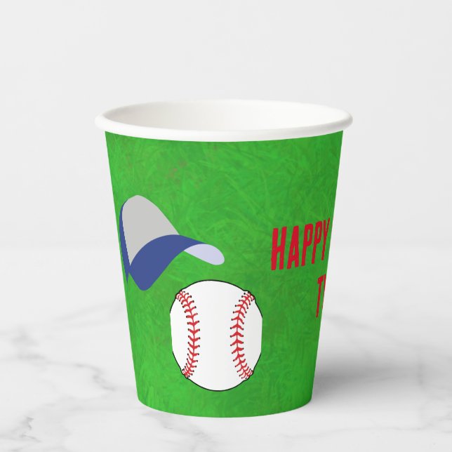 Baseball Birthday Party Paper Cup (Front)