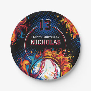 Baseball Birthday Party Paper Plate
