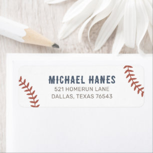 Baseball Birthday Party Return Address Label