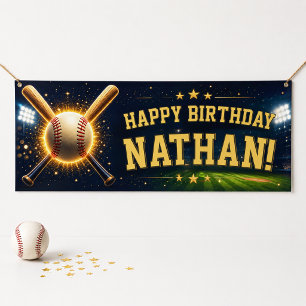 Baseball Birthday Party Sports Happy Birthday Banner