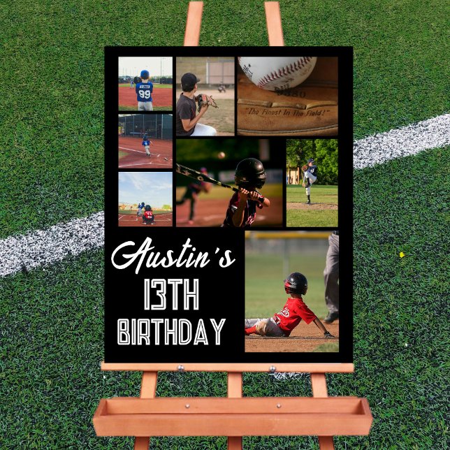 Baseball Birthday Party Welcome Poster | Editable  (Creator Uploaded)