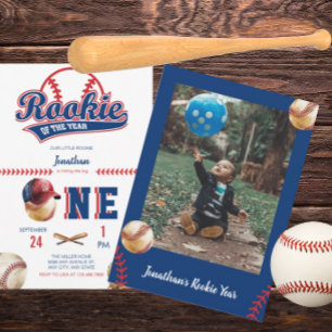 Baseball Birthday   Photo 1st Birthday Invitation