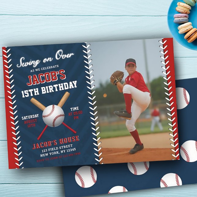 Baseball Birthday | Swing on Over Party  Invitation (Creator Uploaded)