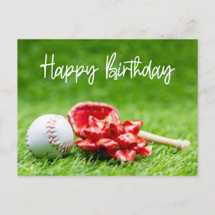 Baseball  Birthday word on green for Player Card