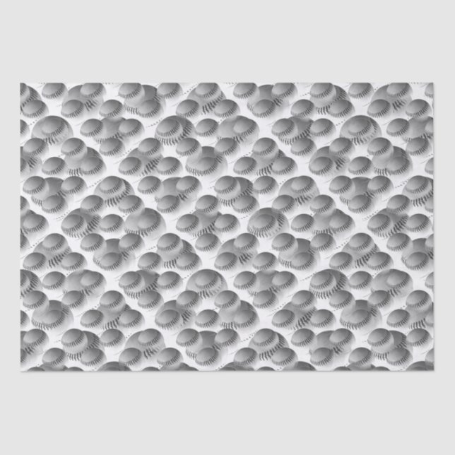 Baseball Black and White Tissue Paper (Front)