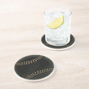 baseball black coaster
