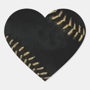 baseball black heart sticker