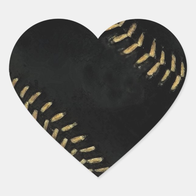 baseball black heart sticker (Front)