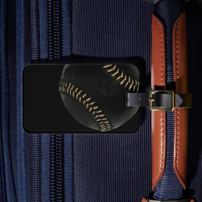 Baseball black luggage tag (Front Insitu 4)