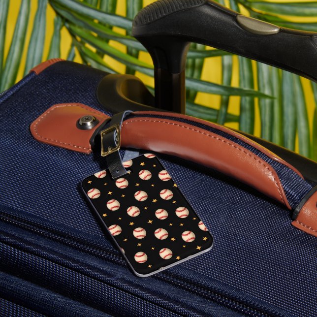 Baseball Black  Luggage Tag (Front Insitu 1)