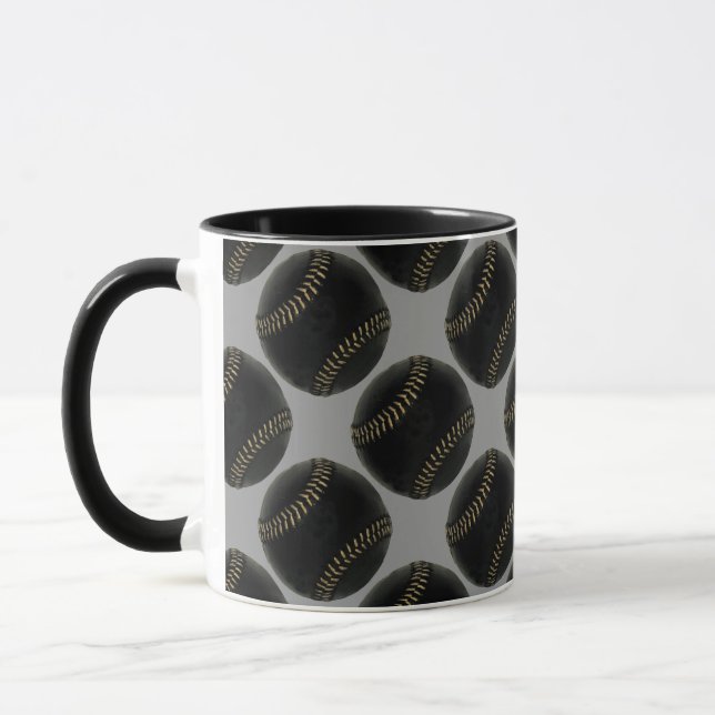baseball black mug (Left)