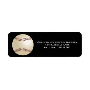 Baseball, Black Return Address Label