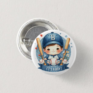 Baseball Bliss Baby Boy Announcement Baby Shower 3 Cm Round Badge