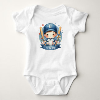 Baseball Bliss Baby Boy Announcement Baby Shower Bodysuit