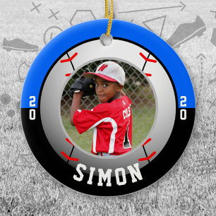 Baseball Blue Black Team Colours Ceramic Ornament