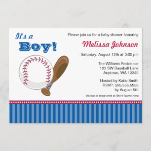 Baseball Boy Baby Shower Invitations