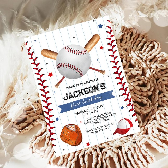 Baseball Boy Birthday Party Invitation (Creator Uploaded)