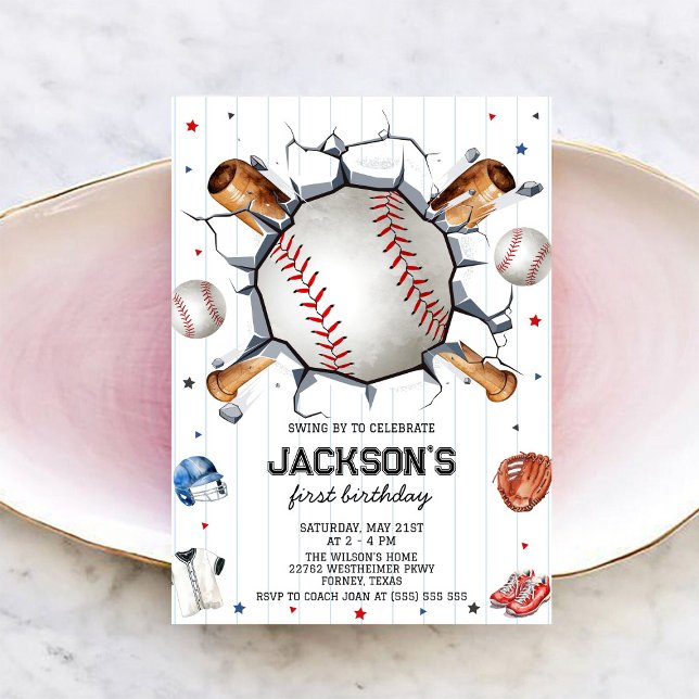 Baseball Boy Birthday Party Invitation (Creator Uploaded)
