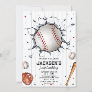 Baseball Boy Birthday Party Invitation