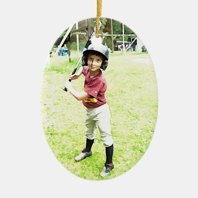 Baseball Boy Ceramic Ornament (Front)