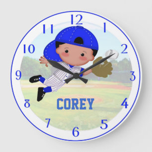 Baseball Boy Wall Clock