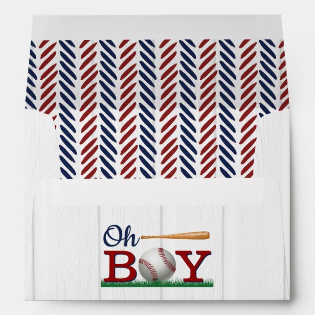 Baseball Boys Baby Shower Envelope (Back (Bottom))