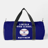 Baseball Boys School Team Name Number Sports Duffle Bag (Back)
