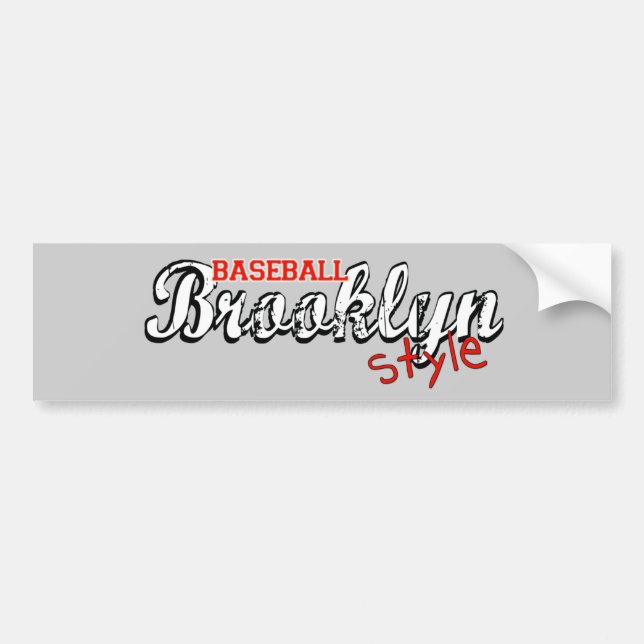 Baseball Brooklyn Style Bumper Sticker (Front)