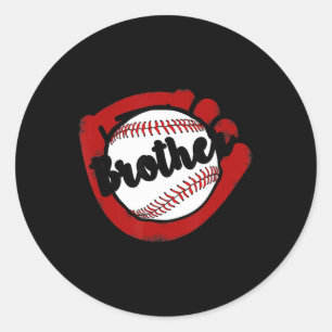 Baseball Brother for Baseball Softball Mum Classic Round Sticker