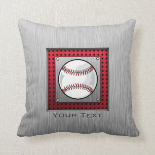 Baseball; Brushed Aluminium look Cushion
