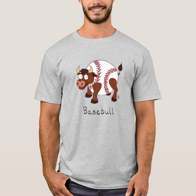 Baseball Bull Sports Funny Kids T-Shirt (Front)