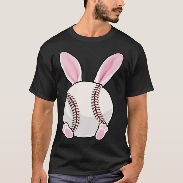 Baseball Bunny Ears Eggs Costume Easter Day Boys M T-Shirt (Front)