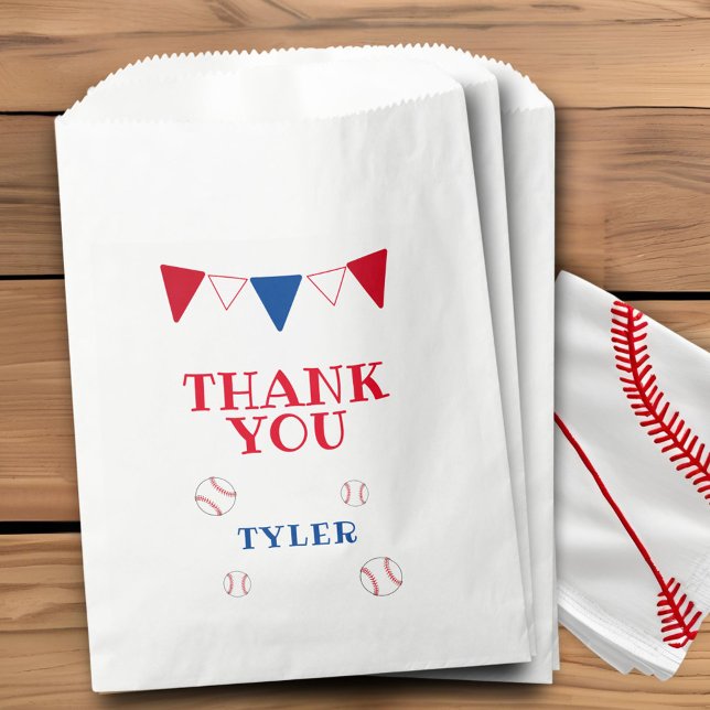 Baseball Bunting Flags Birthday Thank you Favour Bag (Creator Uploaded)