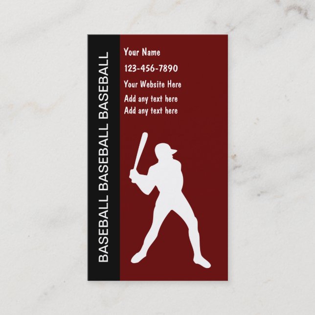Baseball Business Cards (Front)