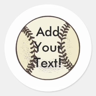 Baseball BW Classic Round Sticker